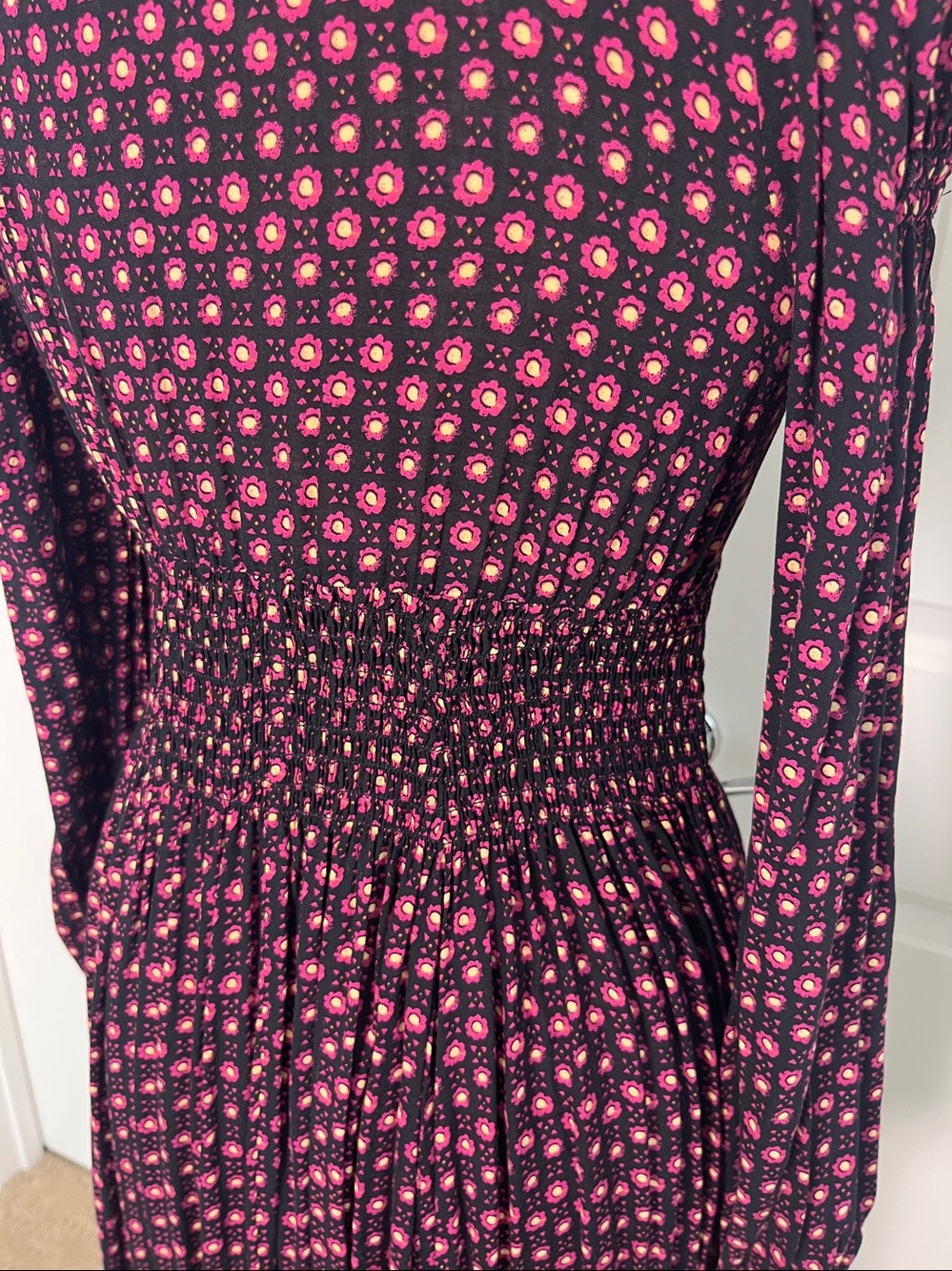 Free People Smocked Waist Boho Dress Size XS - Picture 9 of 10